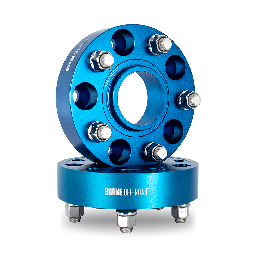 Mishimoto Borne Off-Road Wheel Spacers, 5x127, 71.6, 45, M14, Blue
