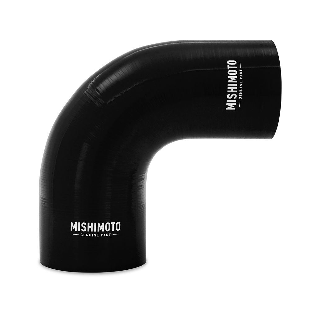 Mishimoto Silicone Reducer Coupler, 90 Degree, 3" to 4", Black