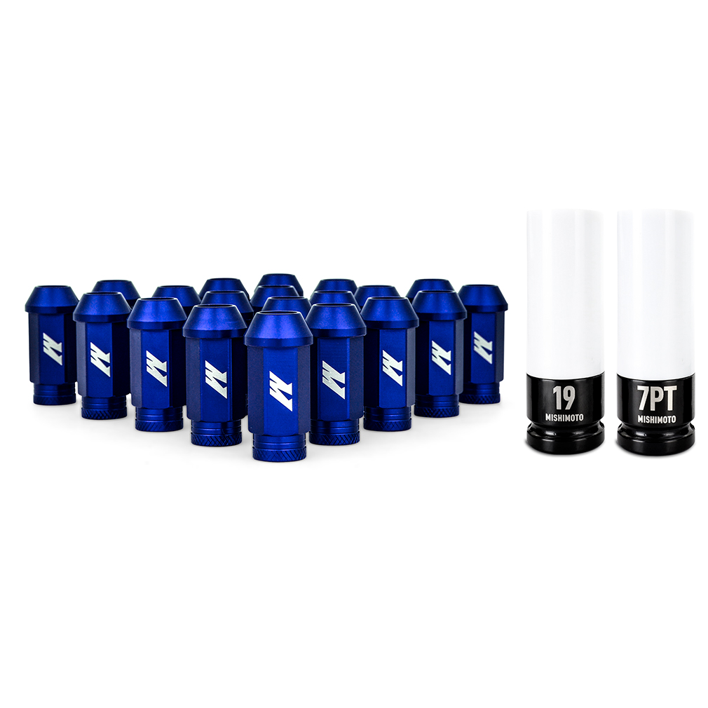 Mishimoto Aluminum Locking Lug Nuts 1/2 X 20, 23pc Set, Blue