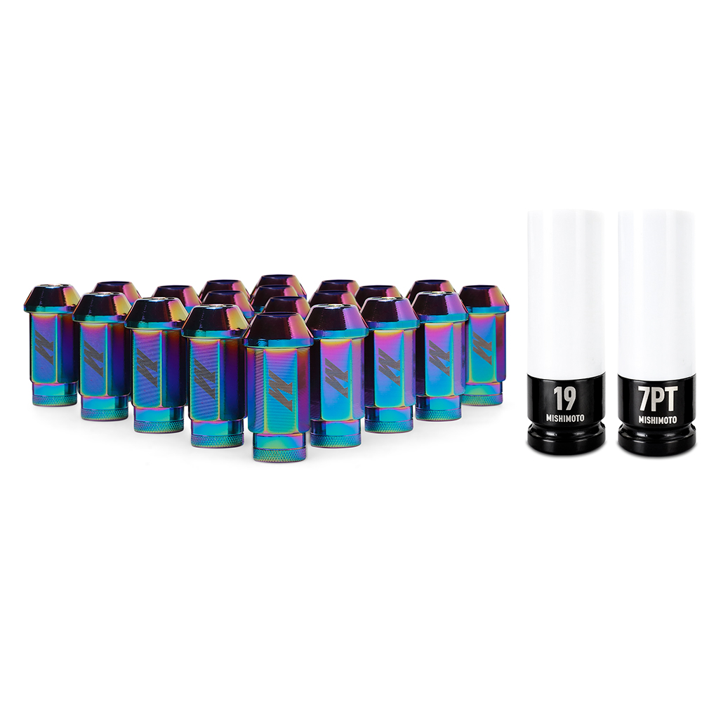 Mishimoto Aluminum Locking Lug Nuts M12x1.5, 20pc Set, Neo Chrome