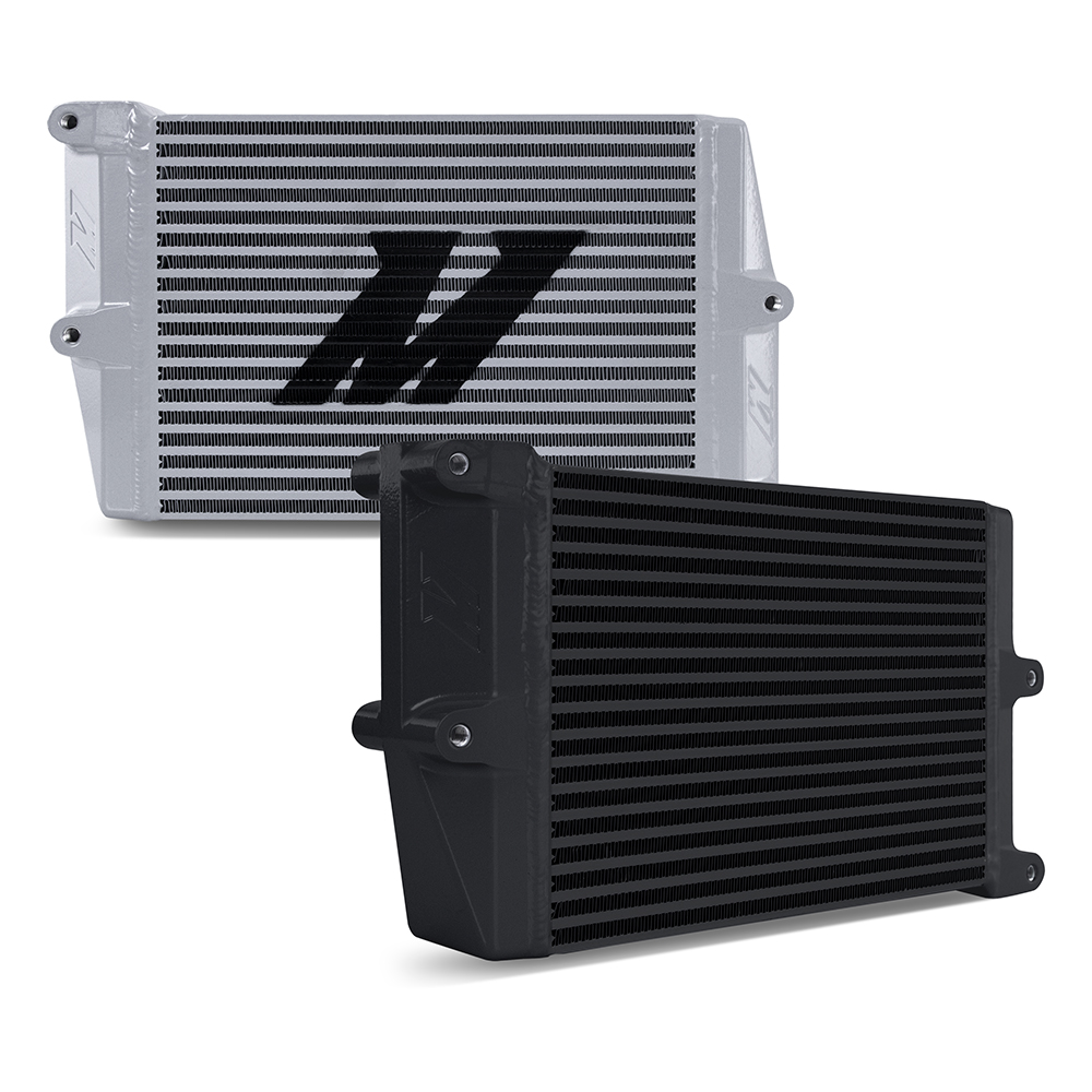 Mishimoto Heavy-Duty Oil Cooler, 10", Opposite-Side Outlets, Silver