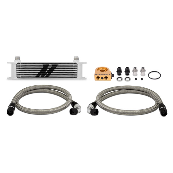 Mishimoto Universal 10 Row Thermostatic Oil Cooler Kit, Silver