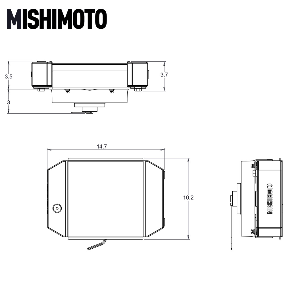 Mishimoto Universal Drag Race Performance Aluminum Radiator, Black