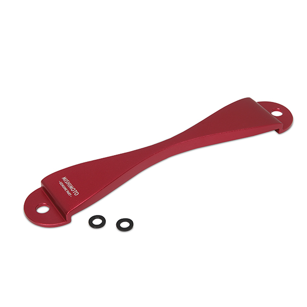 Mishimoto Subaru CNC Battery Tie Down, Red
