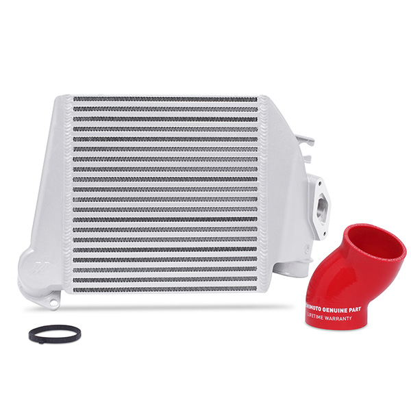 Mishimoto Subaru WRX Top Mount Intercooler Kit, 2008-2014, Silver w/ Red Hose